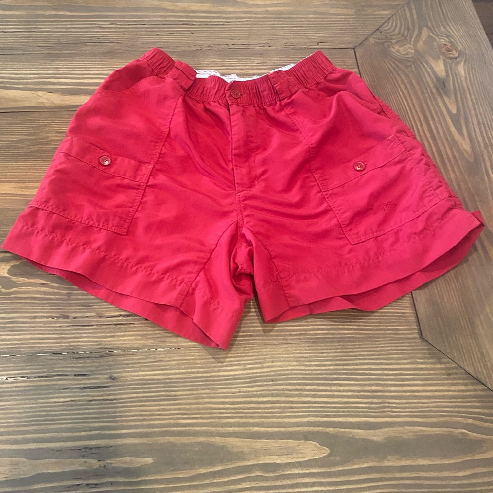 Men’s red aftco shorts size 34.